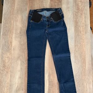 J. Crew Dark Blue Maternity Jeggings with Black Stretch Panels